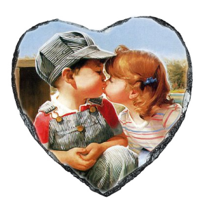 Скална плоча сърце с ваша снимка 15*15см