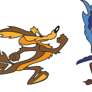 Стикер Койота и Роуд Рънър