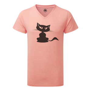 Тениска с щампа Черна котка