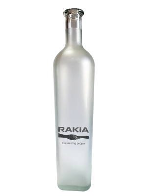 Бутилка "Rakia - connecting people" - квадрат