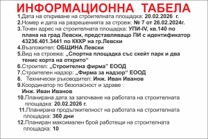Информационна табела за строителни обекти